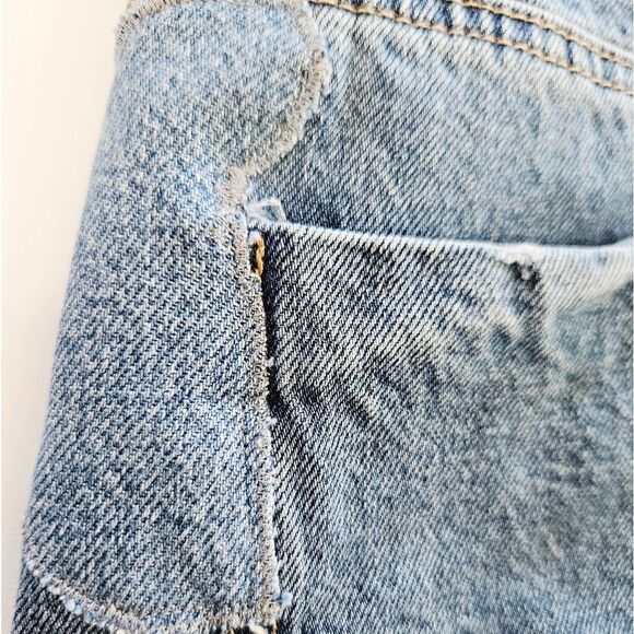 Love Revival High Waist A-Line Flare Wide Leg Patched Medium Wash Denim Jeans 26 - Picture 9 of 10